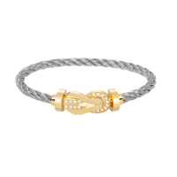[Promax Jewelry]CHANCE LARGE 8 FIGURE BUCKLE HALF DIAMOND BRACELET GOLD
