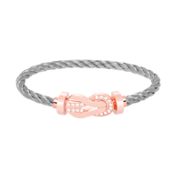 [Promax Jewelry]CHANCE LARGE 8 FIGURE BUCKLE HALF DIAMOND BRACELET ROSE GOLD