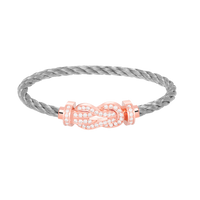 [Promax Jewelry]CHANCE LARGE 8 FIGURE BUCKLE FULL DIAMOND BRACELET ROSE GOLD