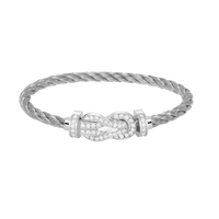 [Promax Jewelry]CHANCE LARGE 8 FIGURE BUCKLE FULL DIAMOND BRACELET SILVER