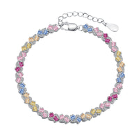 [Promax Jewelry]Ornate Colorful Flower Shape Party Bracelet