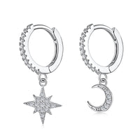 [Promax Jewelry]Star and Moon Asymmetric Earrings