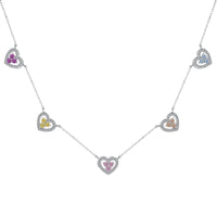 [Promax Jewelry]Sparkling Five Heart Necklace