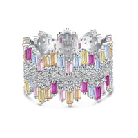 [Promax Jewelry]Luxurious Colorful Radiant Cut Daily Ring