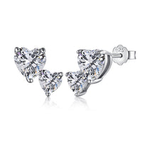 [Promax Jewelry]Double Heart-Shape Classic Princess Style Earrings