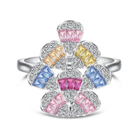 [Promax Jewelry]Sparkling Colorful Water Drop Shape Daily Ring