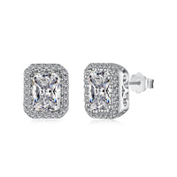 [Promax Jewelry]1.0 Carat Luxurious Dainty Emerald Cut Daily Earrings