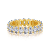 [Promax Jewelry]Ornate Oval Cut Tennis Ring