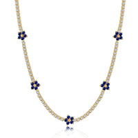 [Promax Jewelry]Luxurious Colorful Flower Tennis Necklace