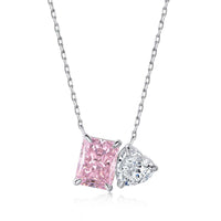 [Promax Jewelry]Dazzling Square & Heart Shape Necklace