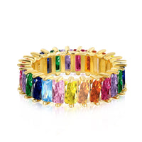 [Promax Jewelry]Unique Colorful Radiant Cut RIng
