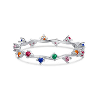 [Promax Jewelry]Radiant Colorful Round Cut Daily Ring