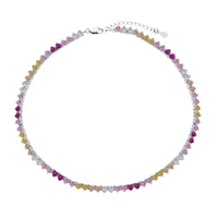 [Promax Jewelry]Sparkling Colorful Full Heart Tennis Necklace