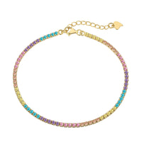 [Promax Jewelry]Dazzling Colorful Round Cut Daily Bracelet