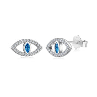 [Promax Jewelry]Blue Devil Eyes Hollow Stud Earrings