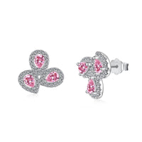 [Promax Jewelry]Ornate Flower Shape Pear Cut Lover Earrings