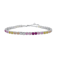 [Promax Jewelry]Radiant Colorful Round Cut Tennis Bracelet
