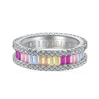 [Promax Jewelry]Dainty Kaleidoscopic Emerald Cut Daily Ring