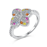[Promax Jewelry]Luxurious Colorful Flower Shape Banquet Ring