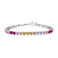 [Promax Jewelry]Luxurious Colorful Romantic Heart Shape Lover Bracelet