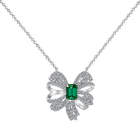 [Promax Jewelry]Luxurious Flower Shape Emerald Cut Necklace