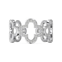 [Promax Jewelry]Hollow Design Four-Leaf Clover Flower Shape Ring