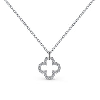 [Promax Jewelry]Four-Leaf Clover Hollow Design Exquisite Necklace