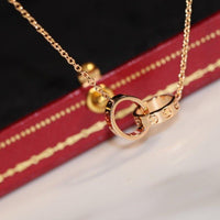 [Promax Jewelry]LOVE NECKLACE PINK GOLD AND SILVER