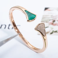 [Promax Jewelry]DREAM BRACELET OPEN MALACHITE PINK GOLD