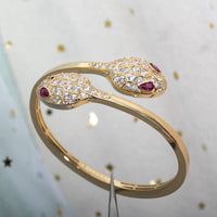 [Promax Jewelry]SERPENTI BRACELET PINK GOLD DIAMOND DOUBLE SNAKE