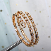 [Promax Jewelry]SERPENTI BRACELET PINK GOLD DIAMOND DOUBLE ROW