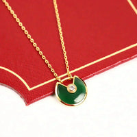 [Promax Jewelry]AMULETTE GOLD MALACHITE NECKLACE