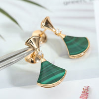 [Promax Jewelry]DREAM MALACHITE PINK GOLD EARRINGS