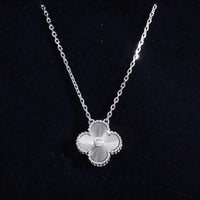 [Promax Jewelry]CLOVER  15MM DIAMOND LASER NECKLACE SILVER