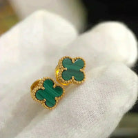 [Promax Jewelry]CLOVER MINI 9.5MM MALACHITE  EARRINGS