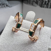 [Promax Jewelry]SERPENTI MALACHITE PINK GOLD EARRINGS