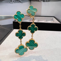 [Promax Jewelry]CLOVER MALACHITE 3 MOTIFS GOLD