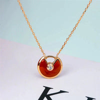 [Promax Jewelry]AMULETTE GOLD CARNELIAN ONYX NECKLACE