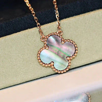 [Promax Jewelry]CLOVER 15MM  GRAY MOTHER OF PEARL NECKLACE