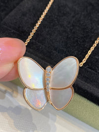 [Promax Jewelry]BUTTERFLY GOLD MOP DIAMOND NECKLACE