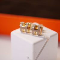 [Promax Jewelry]MINI POP H GOLD EARRINGS GREY