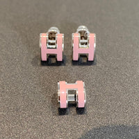[Promax Jewelry]MINI POP H SILVER EARRINGS PINK