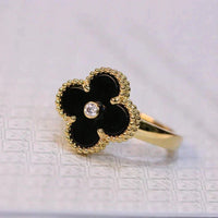 [Promax Jewelry]CLOVER ONYX RING GOLD DIAMOND