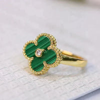 [Promax Jewelry]CLOVER MALACHITE RING GOLD DIAMOND