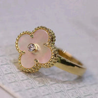[Promax Jewelry]CLOVER PINK MOP RING GOLD DIAMOND