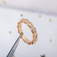 [Promax Jewelry]SERPENTI RING PINK GOLD DIAMOND PAVED 3MM