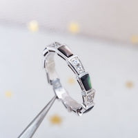 [Promax Jewelry]SERPENTI RING SILVER  DIAMOND BLACK MOP 3MM