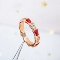 [Promax Jewelry]SERPENTI RING PINK GOLD CARNELIAN DIAMOND 3MM