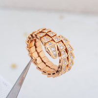 [Promax Jewelry]SERPENTI RING PINK GOLD DIAMOND DOUBLE ROW