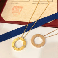[Promax Jewelry]LOVE NECKLACE 16MM 3 DIAMONDS